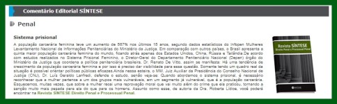 Newsletter Jurídica - IOB - SÍNTESE. Editorial SAGE. Direito Penal e Processual Penal http://www.iob.com.br/newsletters/conteudo.asp… http://www.sintese.com/